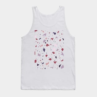 Terrazzo Pattern White Brown Purple Tank Top